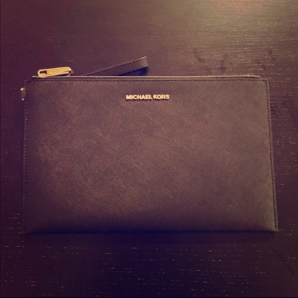 Michael Kors large Bedford leather clutch